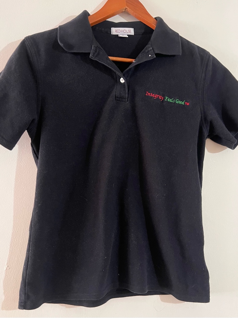 Kids Black Polo Shirt - Red House with 'Integrity Feels Good™' Embroidery